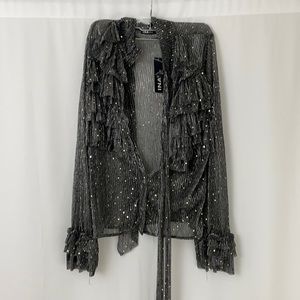Ina Women’s Sequin Shear Top Size Large NEW